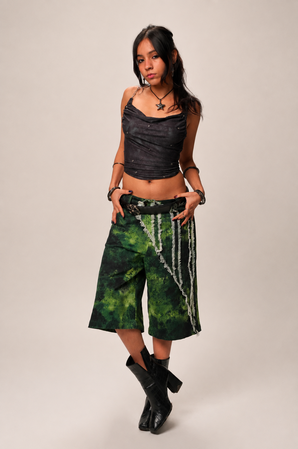 GREEN GALAXY JORTS