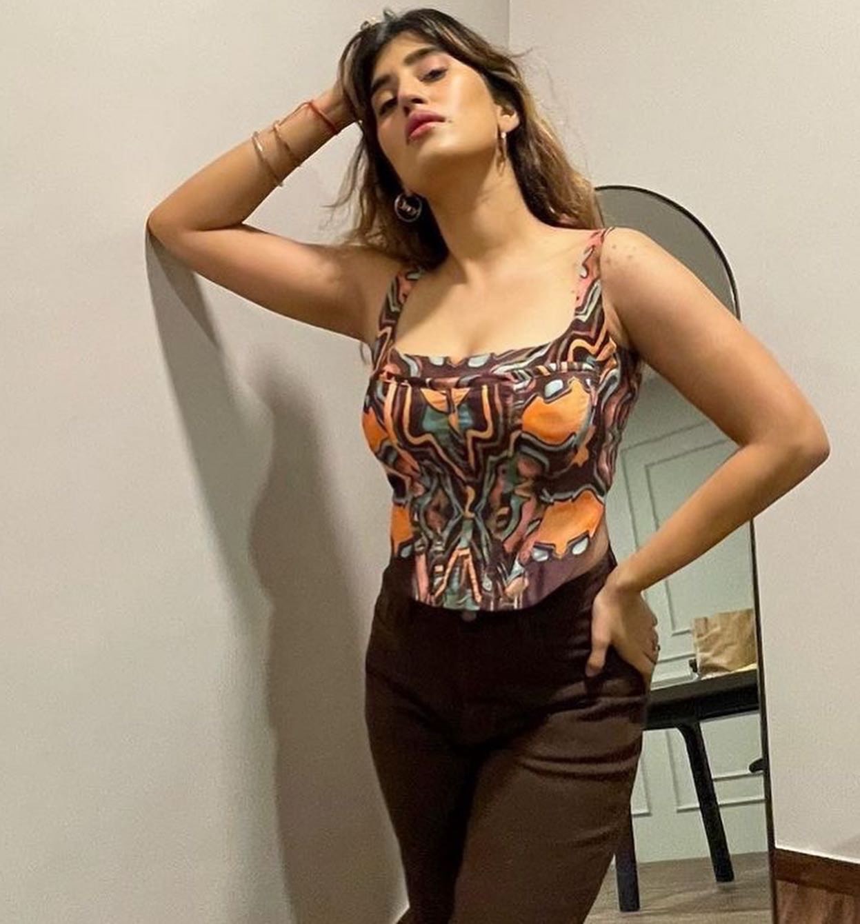 BROWN TRIBAL VELVET CORSET