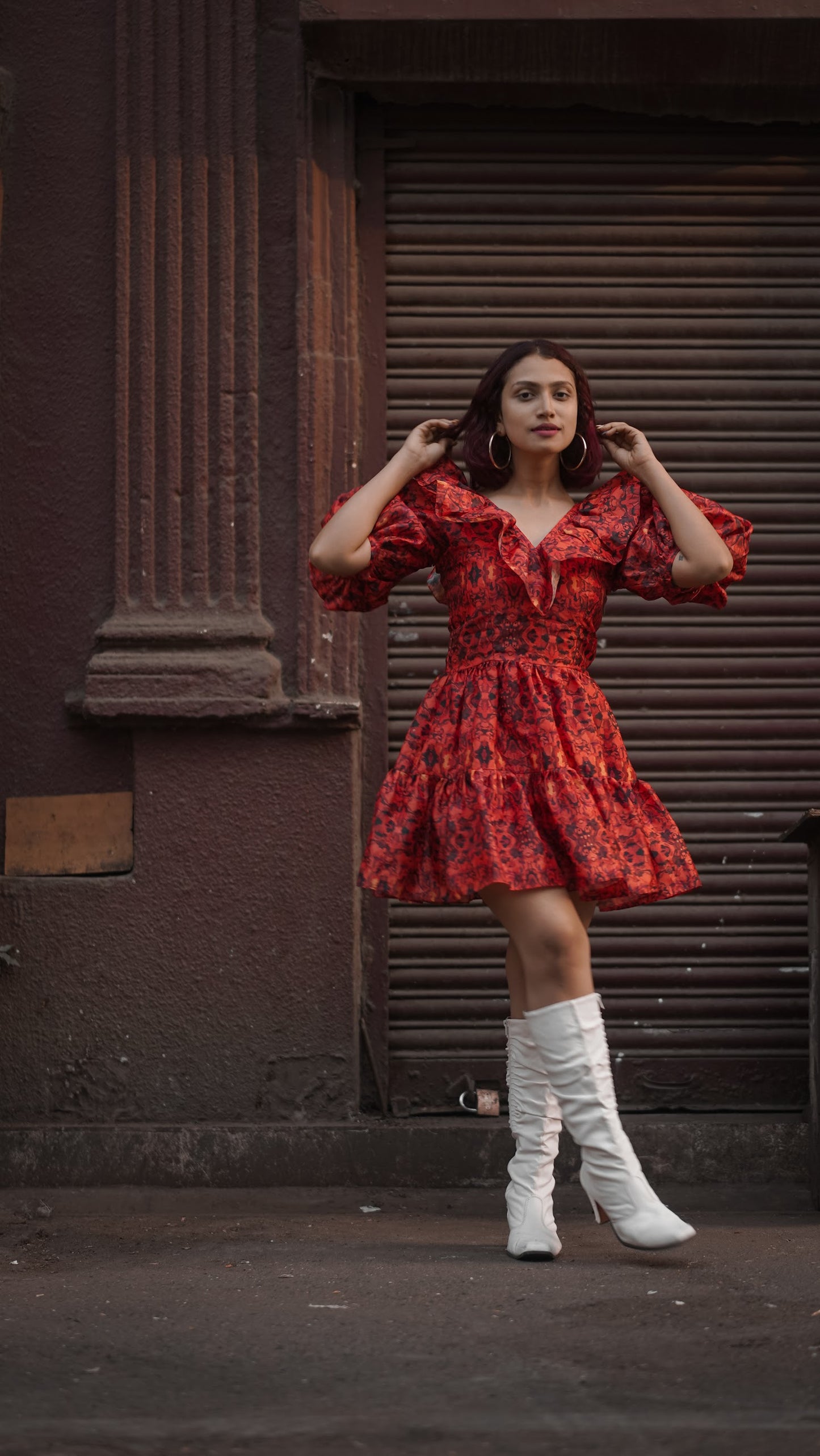 EXTRA RED HOT MINI DRESS