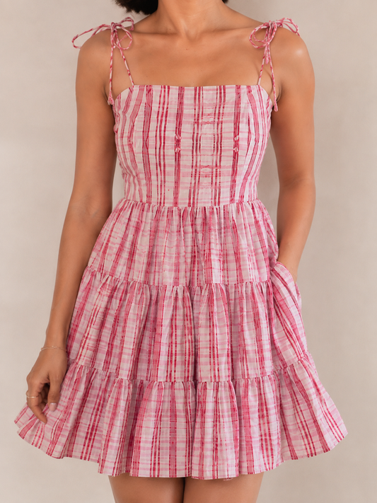 MOTION THROUGH DIRTY PINK DRESS