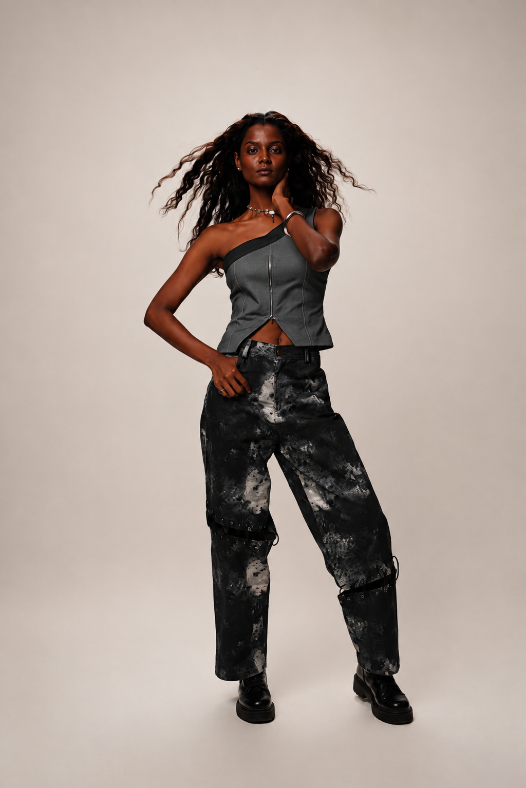 REBEL GREY DENIM TOP