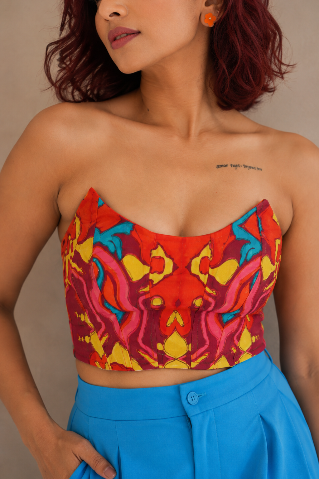 COLOUR ME TRIBAL VELVET CORSET