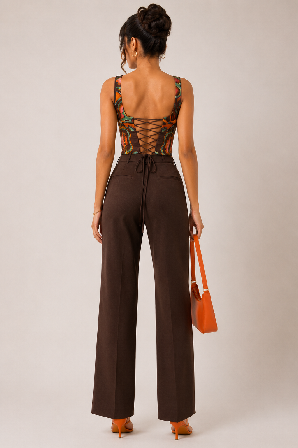 BROWN TRIBAL VELVET CORSET