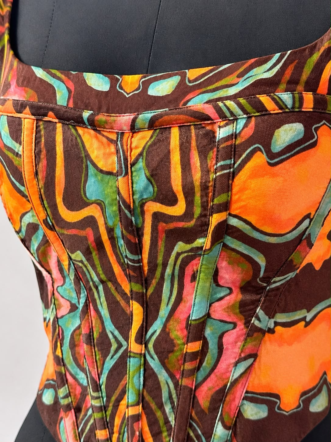 BROWN TRIBAL VELVET CORSET