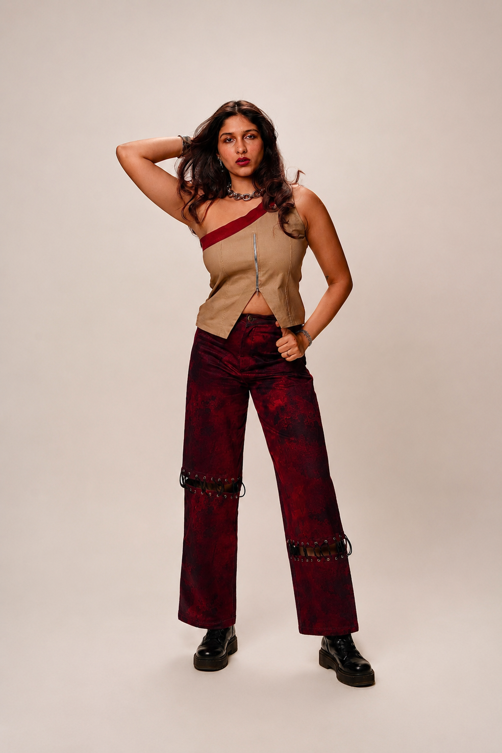 REBEL RED DENIM TROUSER