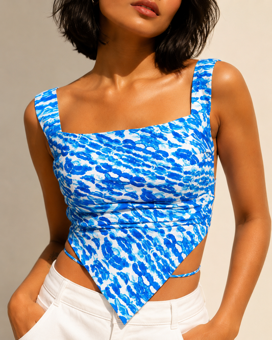 KISS AND TELL HANDKERCHIEF CORSET TOP