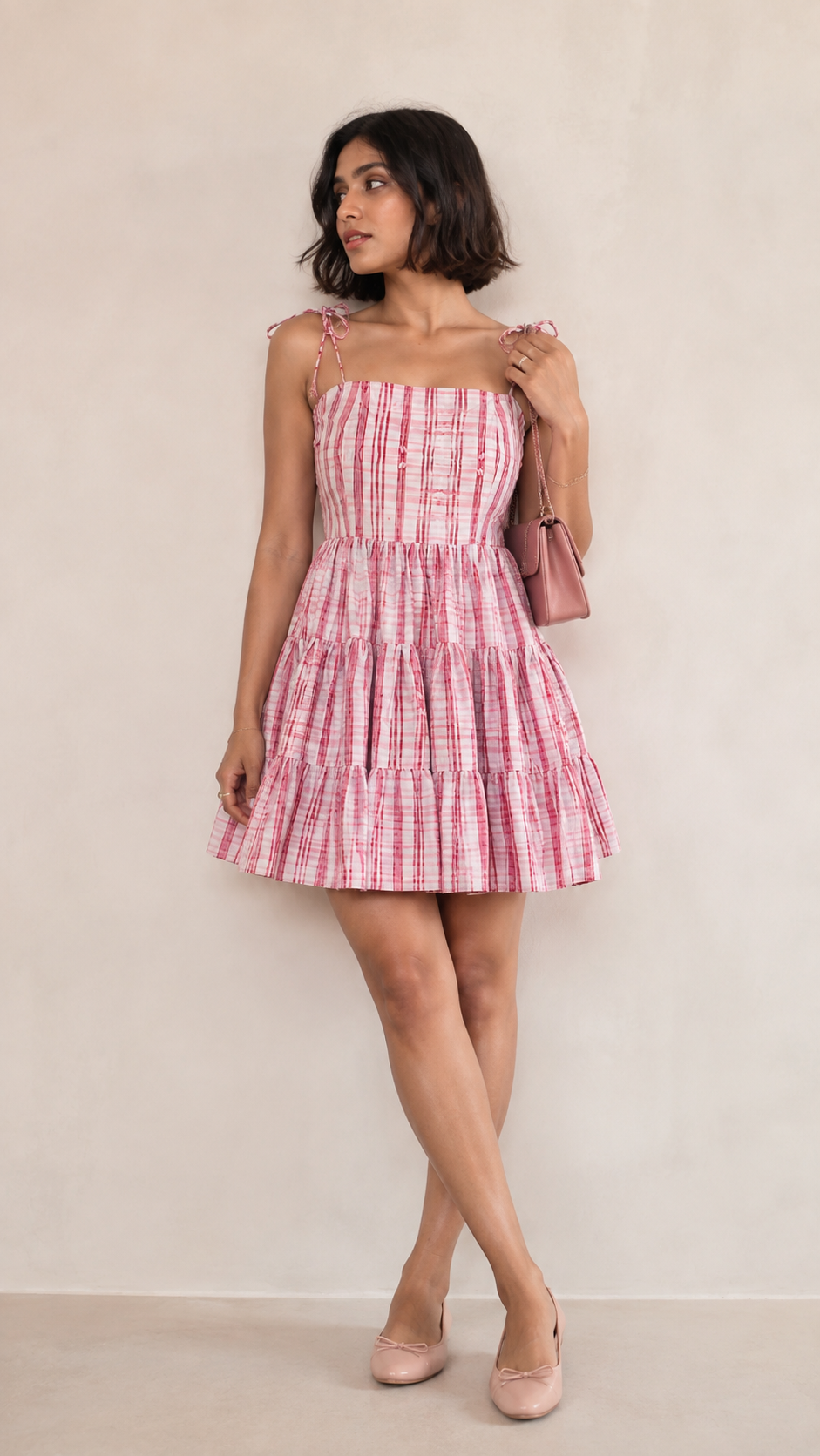 MOTION THROUGH DIRTY PINK DRESS