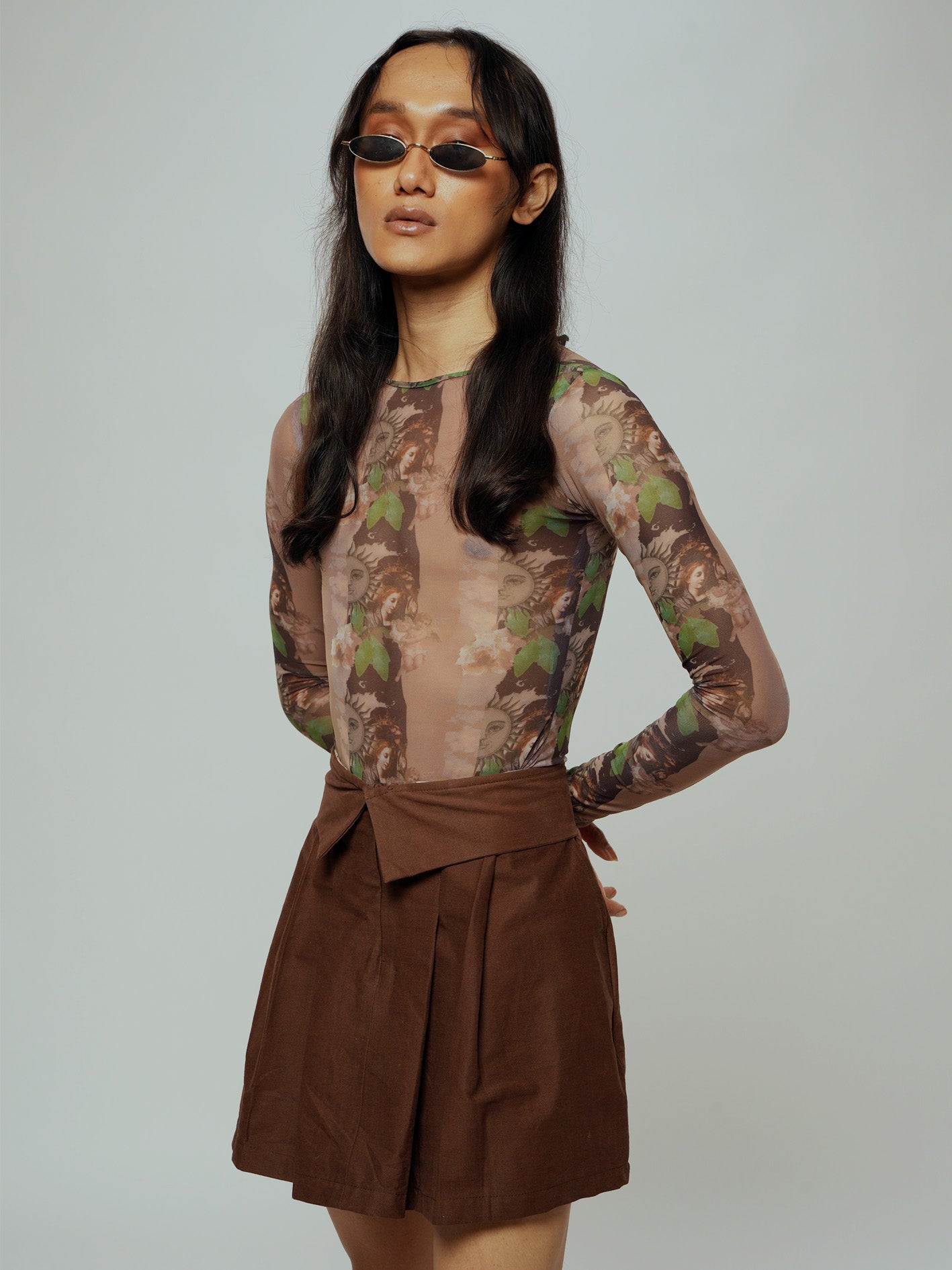 Chocolate brown skater skirt