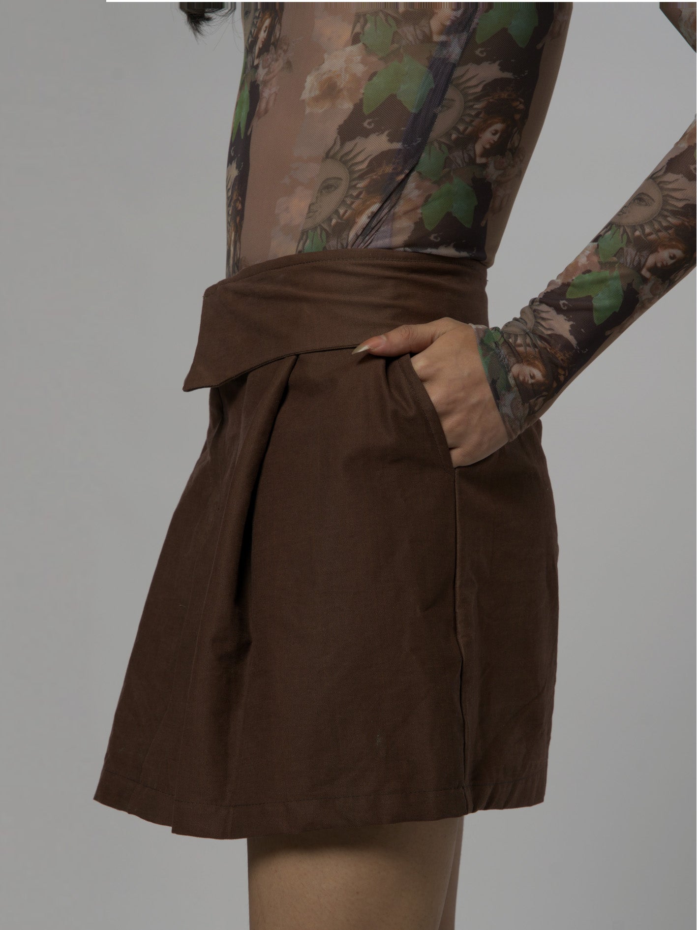 Chocolate brown skater skirt