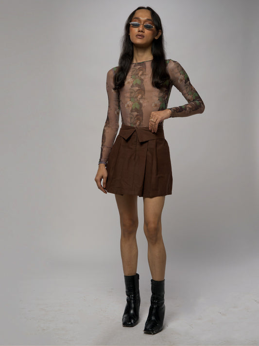 Chocolate brown skater skirt