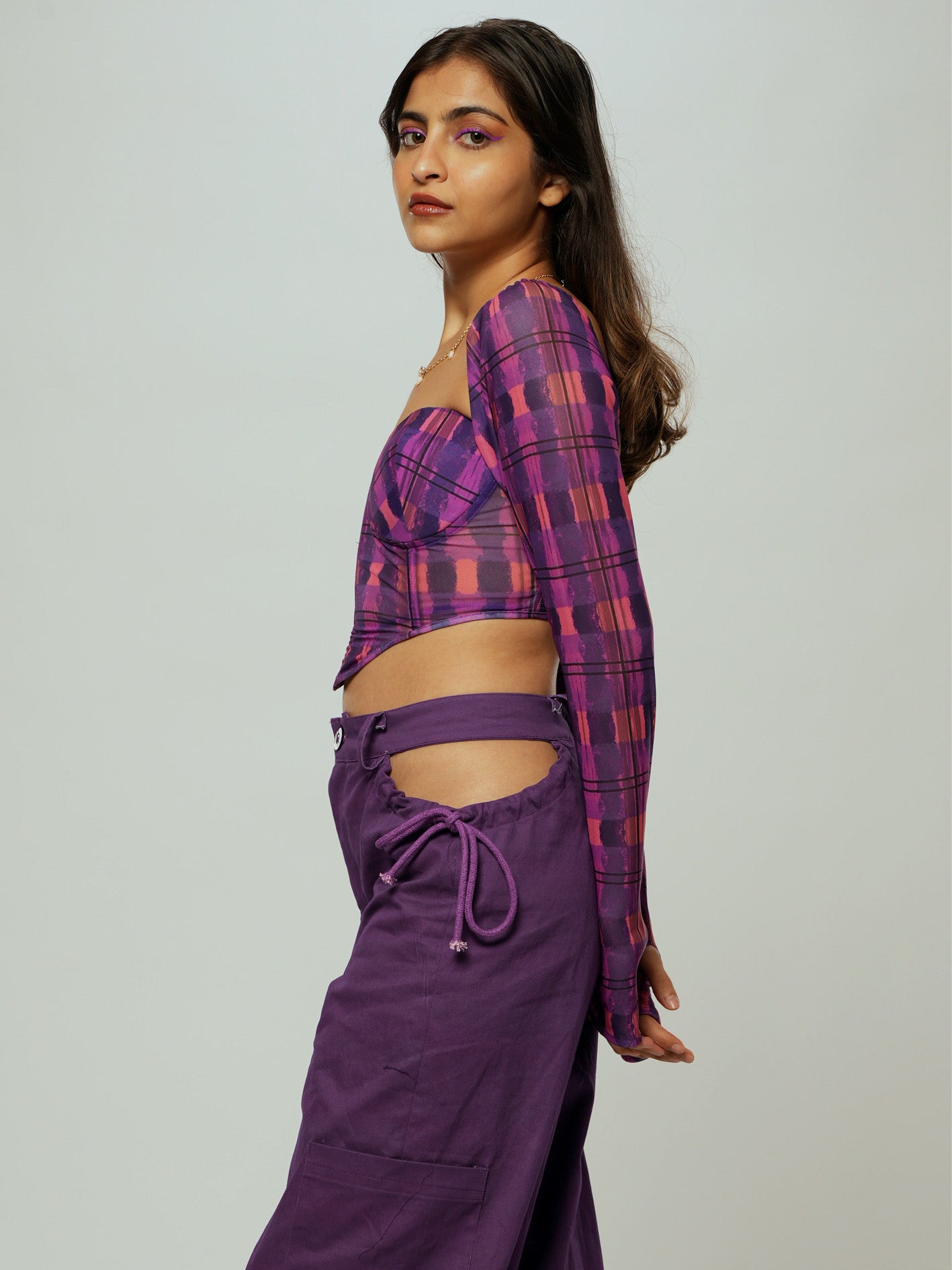 Violet waist cut trousers