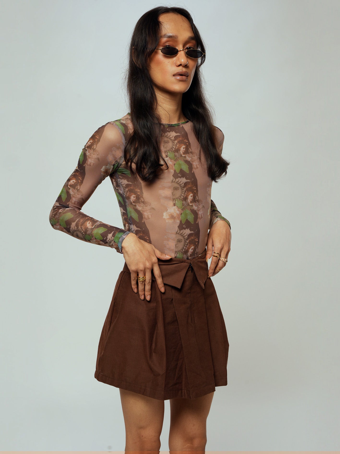 Chocolate brown skater skirt