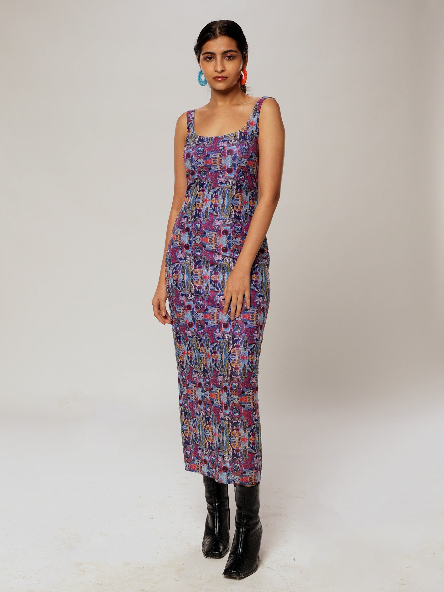 Psych mesh bodycon dress