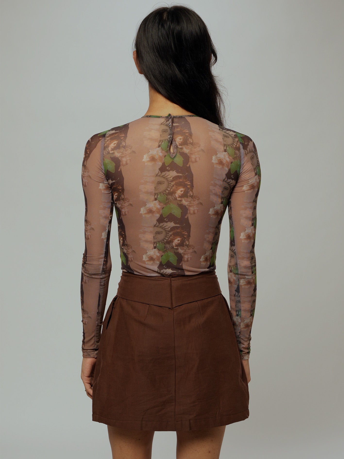 Chocolate brown skater skirt