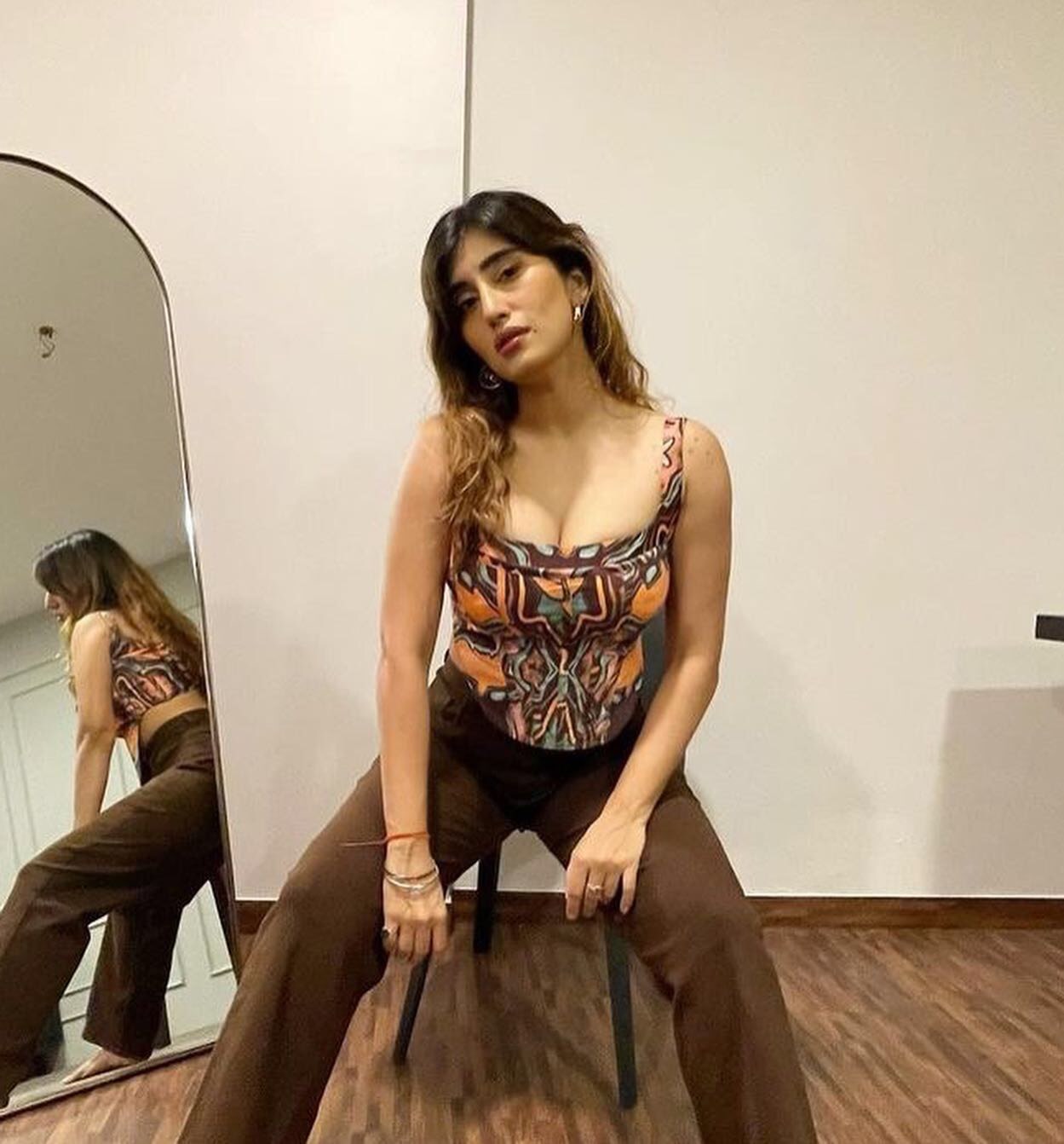 BROWN TRIBAL VELVET CORSET