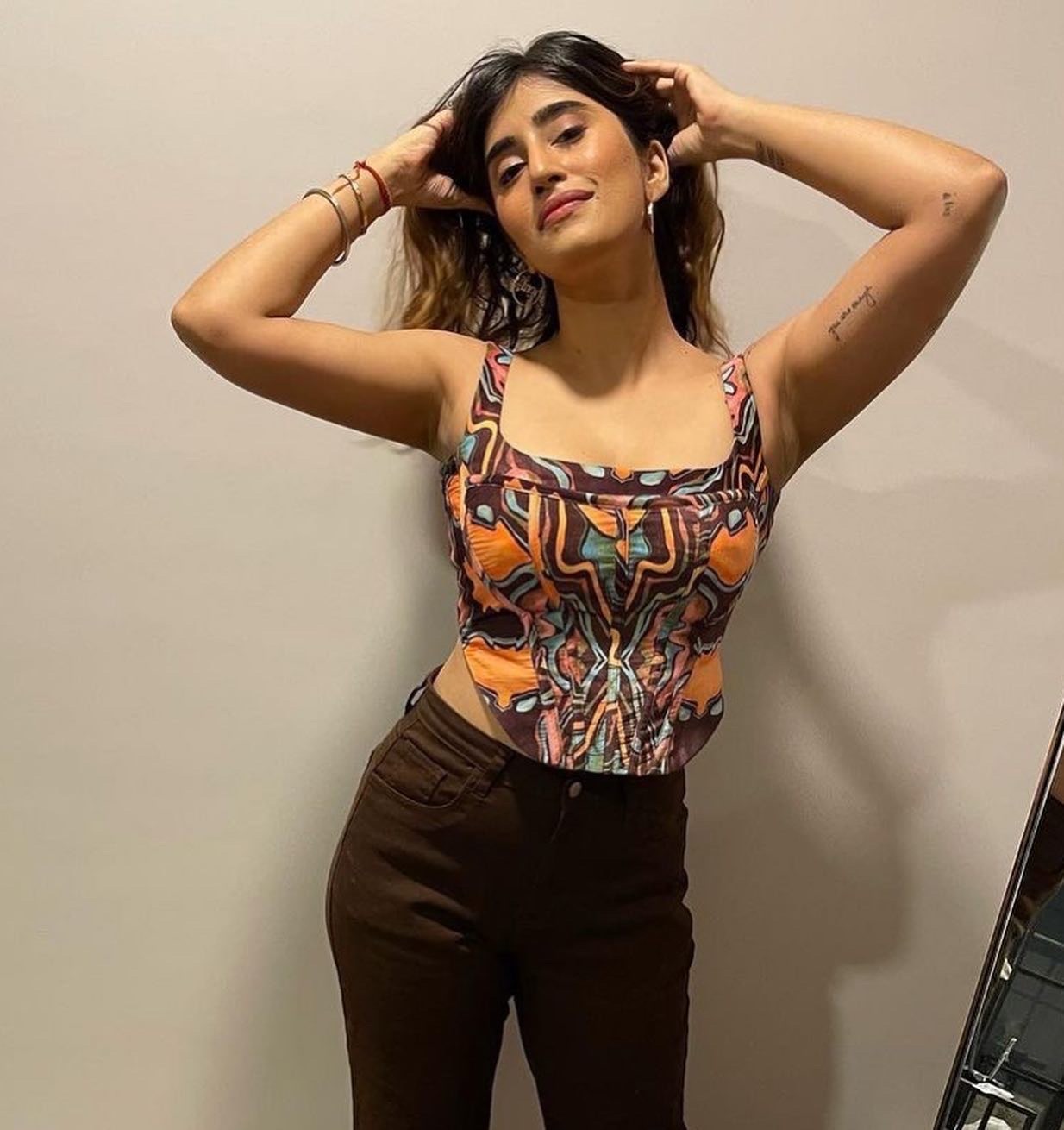 BROWN TRIBAL VELVET CORSET