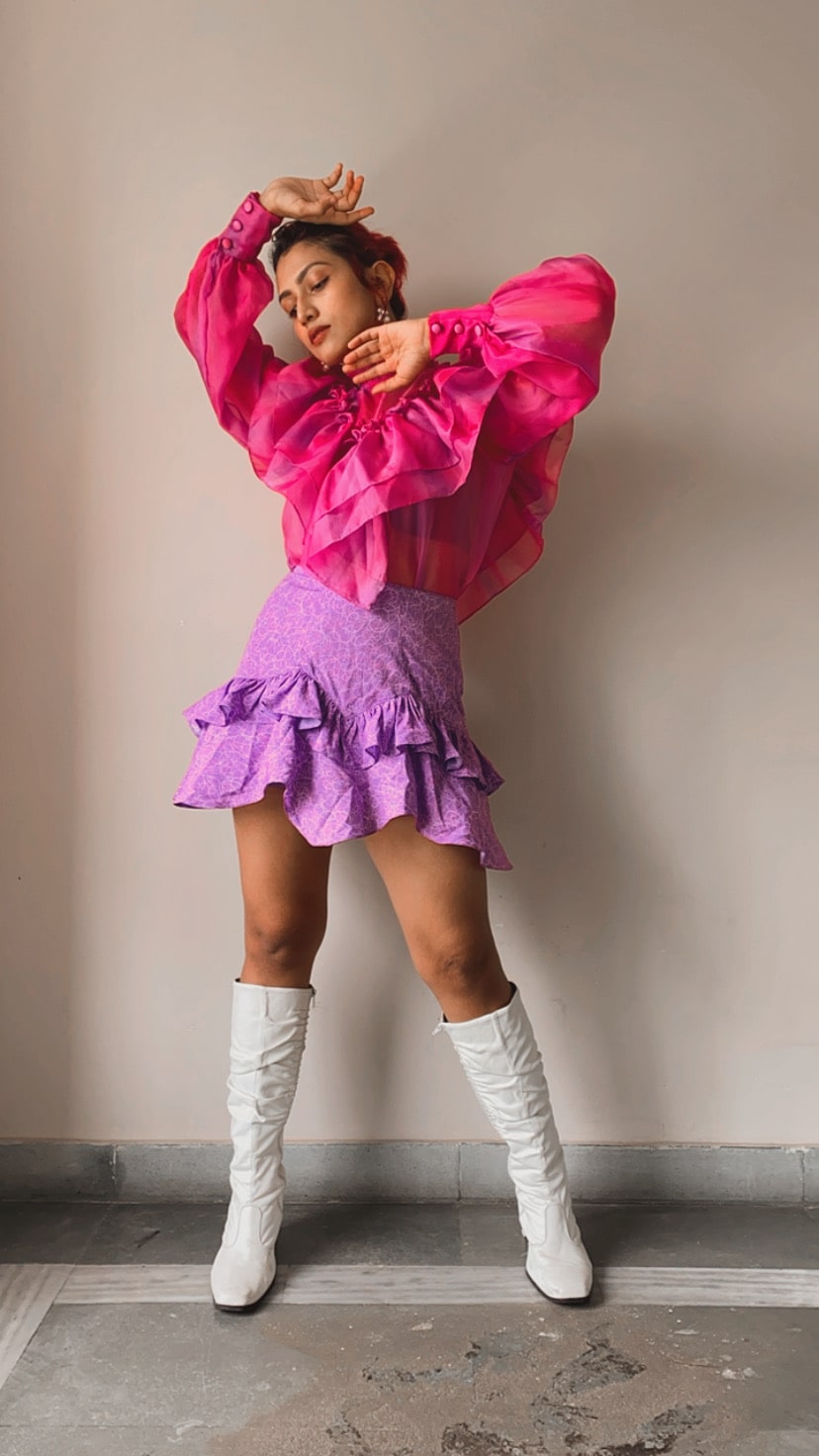 PINK AND PURPLE UNIVERSE SKIRT