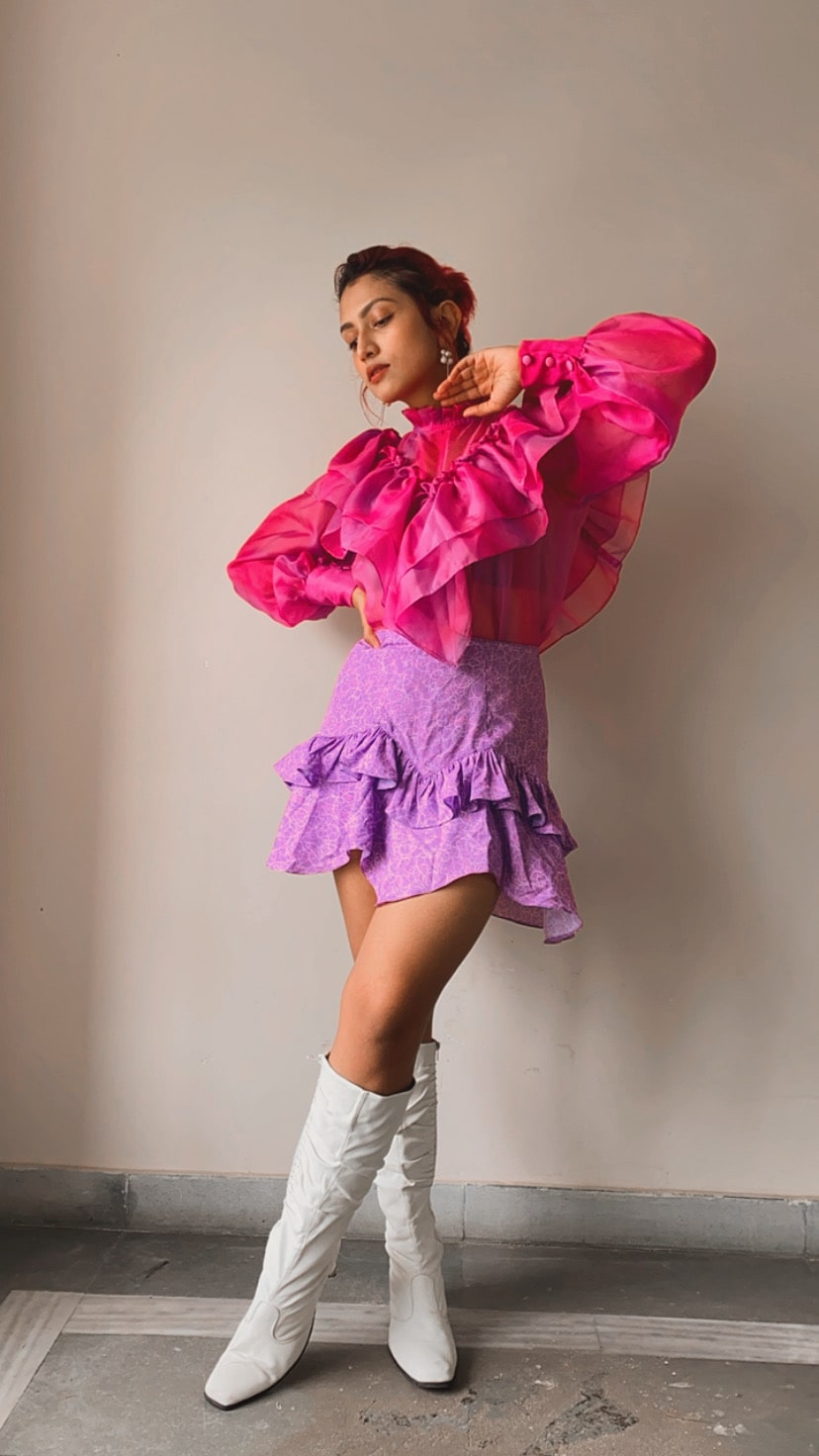 PINK AND PURPLE UNIVERSE SKIRT