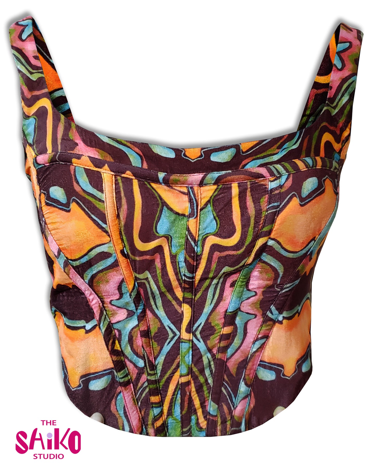 BROWN TRIBAL VELVET CORSET