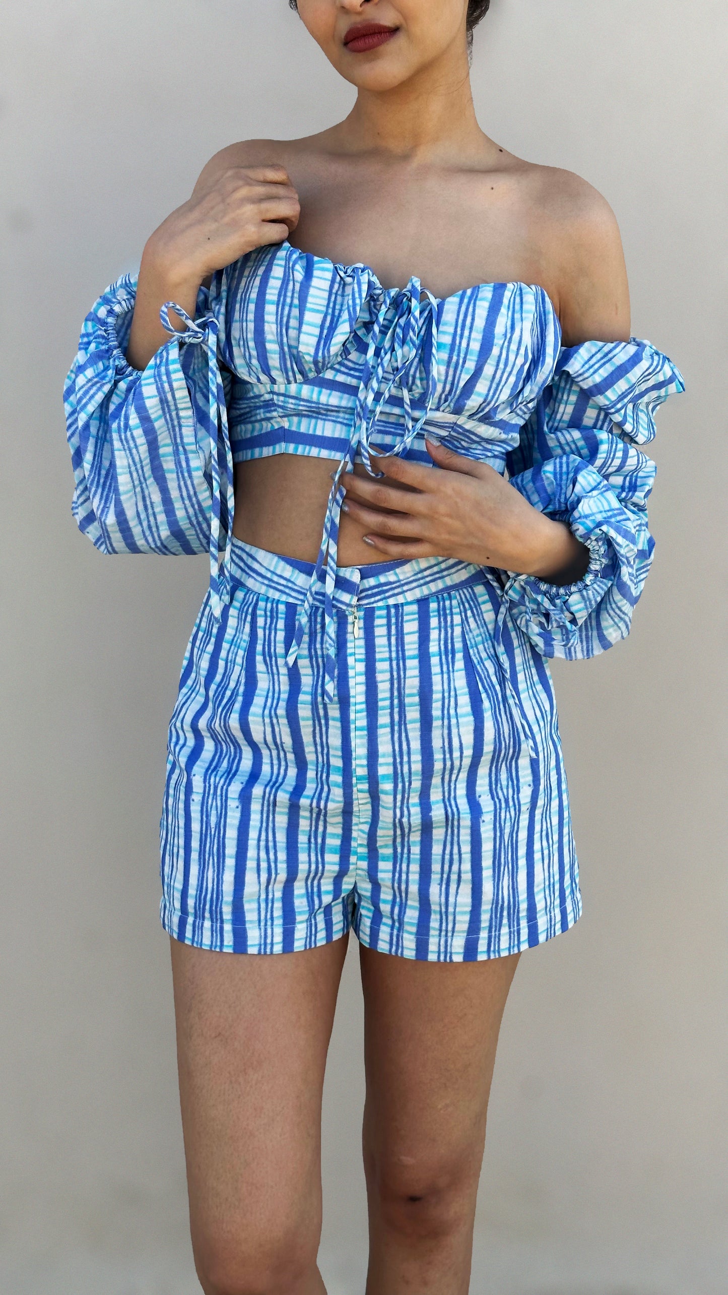 CERULEAN PLAID COORD SET