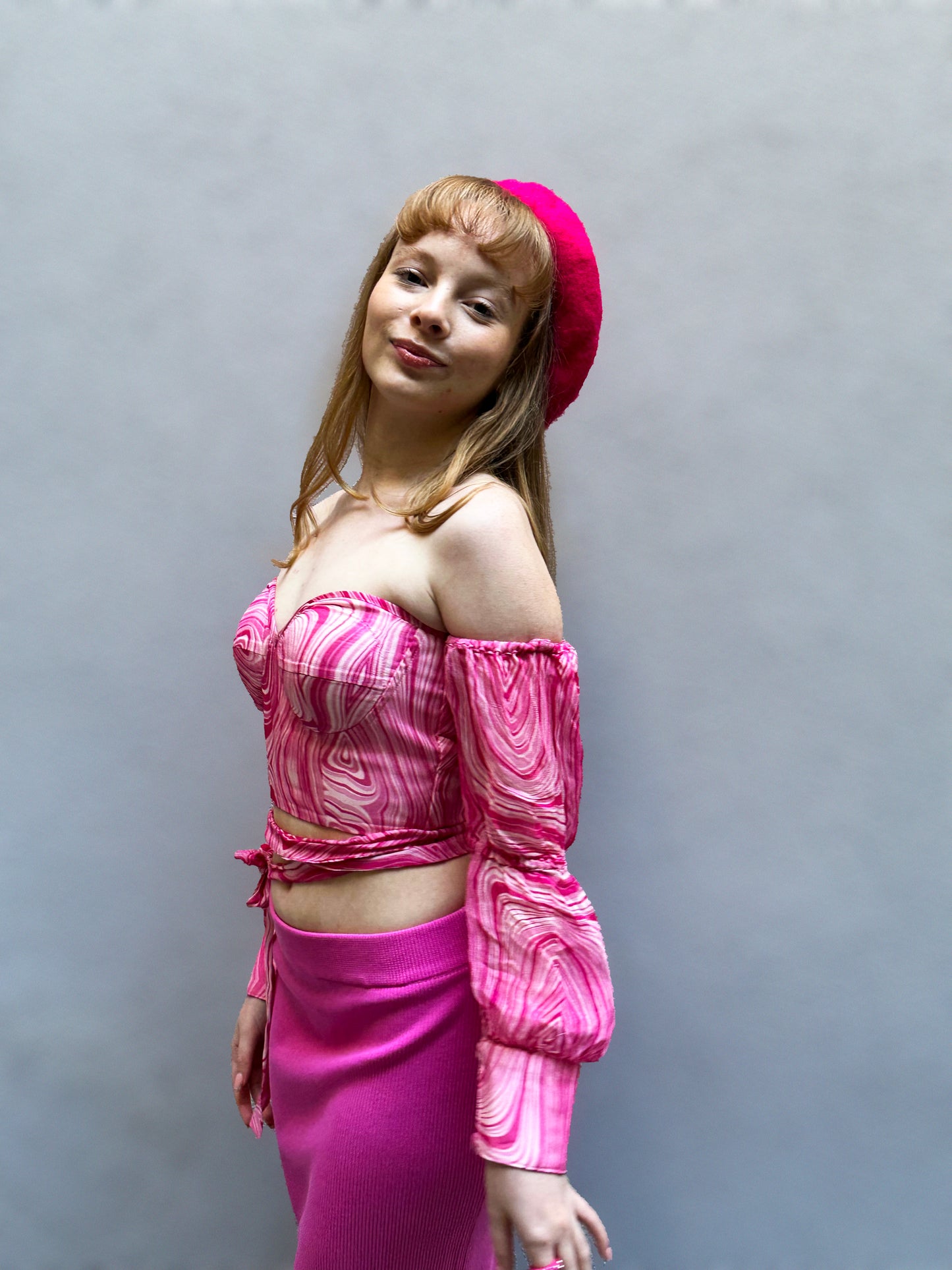 PINK CORSET TOP BACK TIE